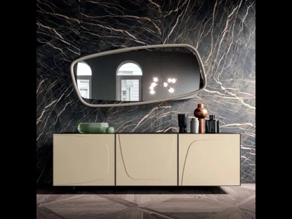 Specchio con cornice in legno Golden Wood di Ozzio