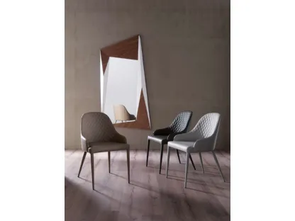 Sedia in pelle trapuntata Betta di Ozzio