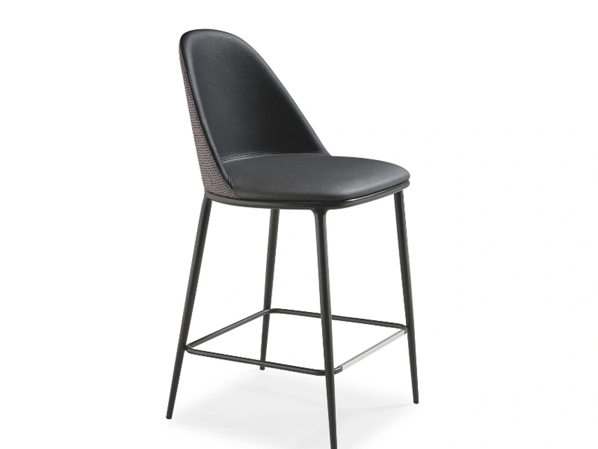 Sgabello in pelle Lea Deluxe di Midj