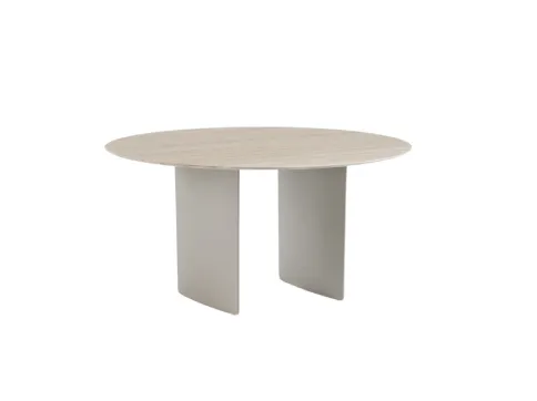 Tavolo rotondo Foil con top in marmo di Midj