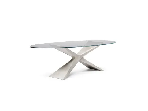 Tavolo Nexus con top in vetro di Midj
