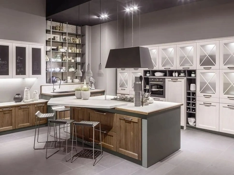 Cucina Classica in legno con isola Eva di Arrex