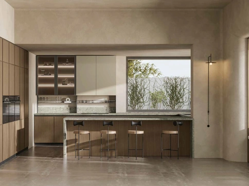 Cucina Moderna in rovere con penisola Daytona Sharing di Arrex