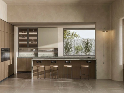 Cucina Moderna in rovere con penisola Daytona Sharing di Arrex
